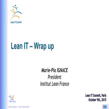 Where to start a Lean journey by Marie-Pia Ignace