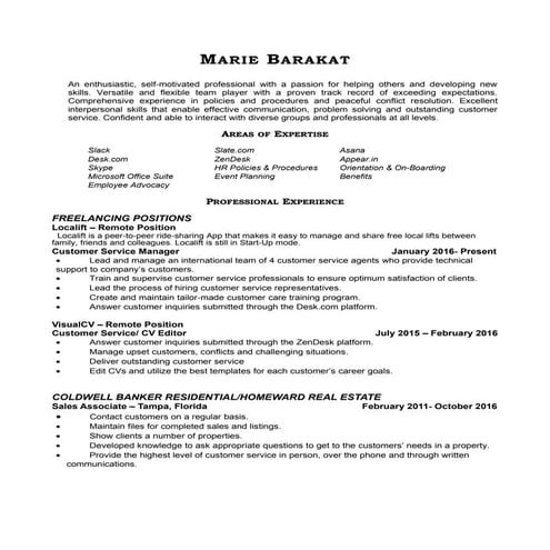 Marie Barakat Resume