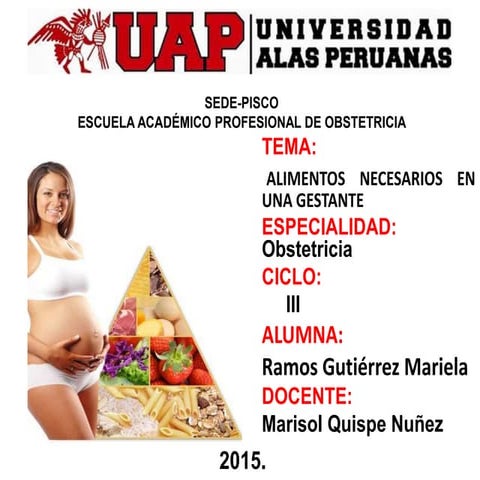 alimentos necesarios en una gestante