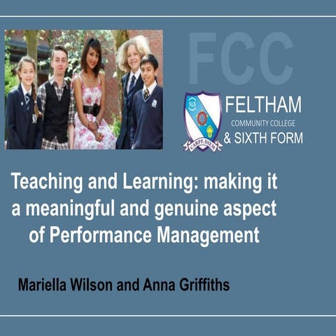 Teaching and Learning and performance management