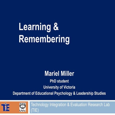 Mariel oulu lecture   learning and remembering