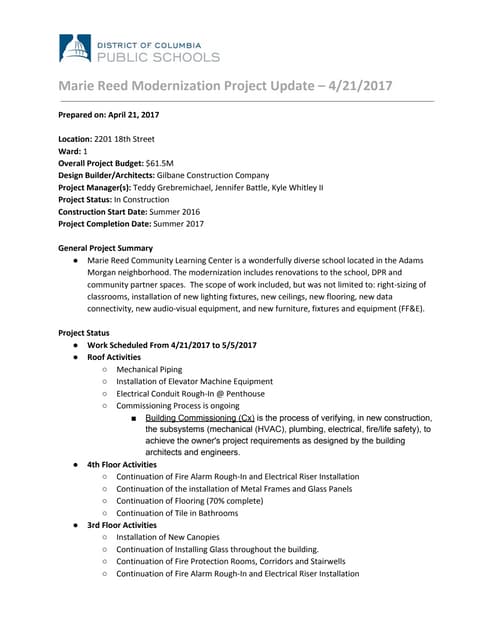 Barry Farms Recreation Center Ground Breaking Flyer | PPTX