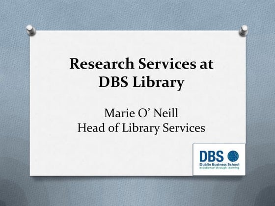 Research Services at DBS Library