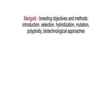 Marigold- production technology, classification | PPTX