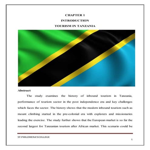 TANZANIA TOURISM #PDF PROJECT
