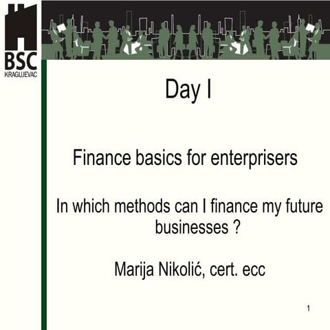 Marija Nikolic - Finance basics for enterprisers