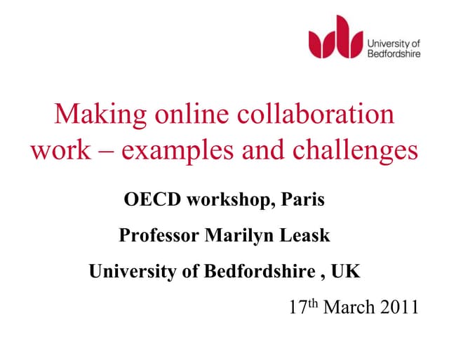 Marilyn Leask: University of Bedfordshire 