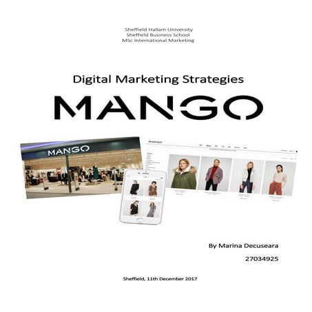 Digital Marketing Strategies. Case study - Mango 