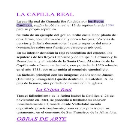 CAPILLA REAL y Catedral