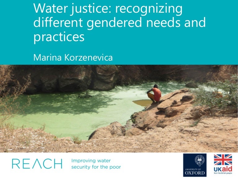 Water justice recognizing different gendered needs and practices