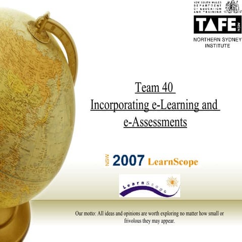 e-Learning and e-Assessment in Marine Studies