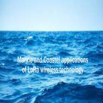 Marine and coastal applications of LoRa wireless technology