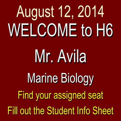 Marine bio day 1 (8 12-14)
