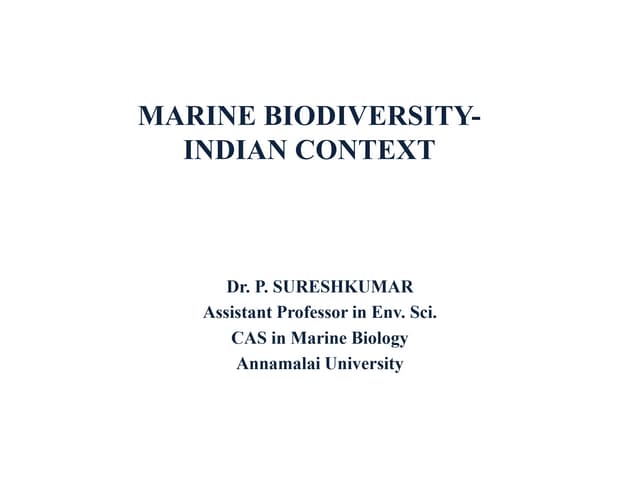Marine biodiversity  indian context 
