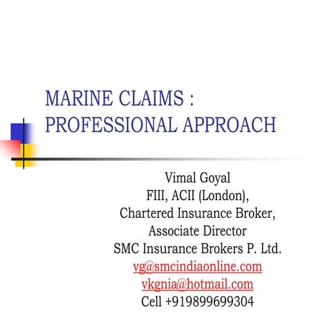 Marine Cargo insurance claims