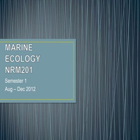 Marine ecology notes