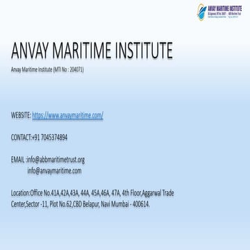Marine institute in mumbai  anvaymaritime
