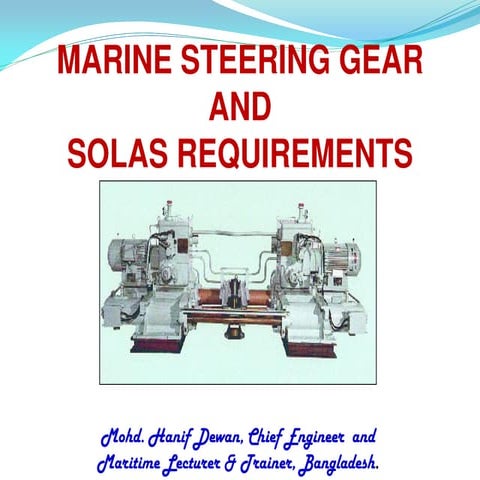 Marine Steering Gear and SOLAS Requirements