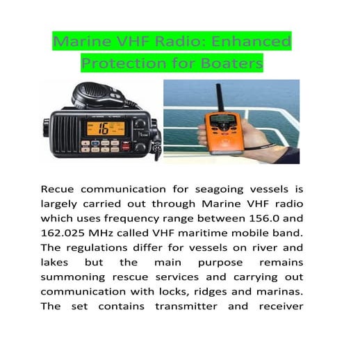 Marine vhf radio | PDF