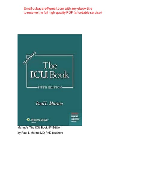 Marino's The ICU Book 5th Edition Paul Marino ebook | PDF