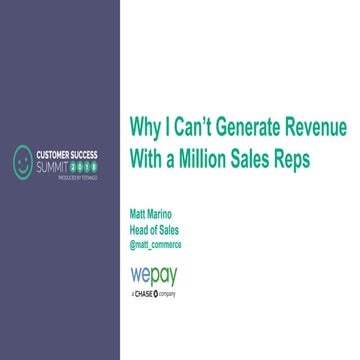 Why I Can't Generate Revenue with a Million Sales Reps