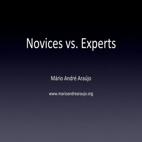 Novices vs. Experts | PPT