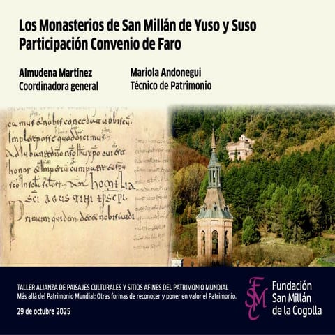 LOS MONASTERIOS DE SAN MILLAN YUSO Y SUSO Y EL CONVENIO DE FARO -Almudena Mar...