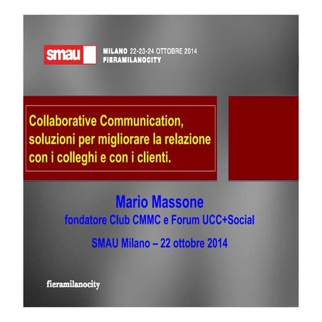 Presentazione Mario Massone in SMAU 2014