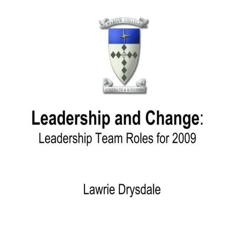 Marian College Leadership Team 2009