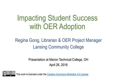 Impacting Student Success with OER Adoption