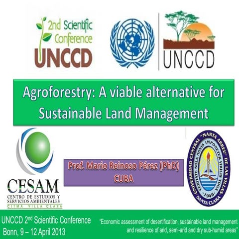 Mario REINOSO PÉREZ "Agroforestry: A viable alternative for sustainable land ...