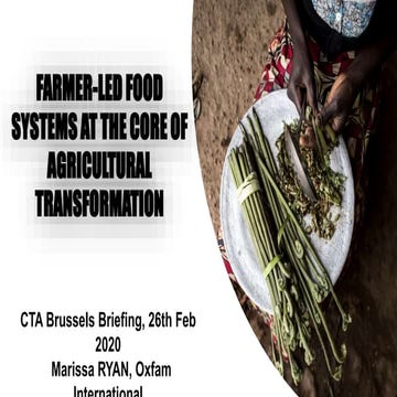 Brussels Briefings n.60; Marissa Ryan: Farmer-led food systems at the core of...