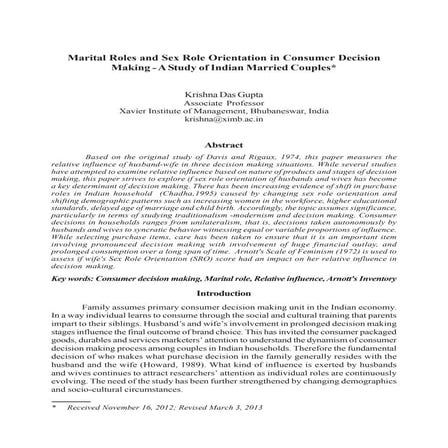 Marital roles and family decision | PDF