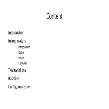 maritime boundaries law of the sea (marine spaces landward of the baseline)