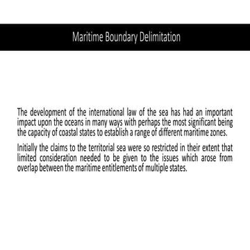 Maritime Boundary Delimitation law of the Sea | PPTX