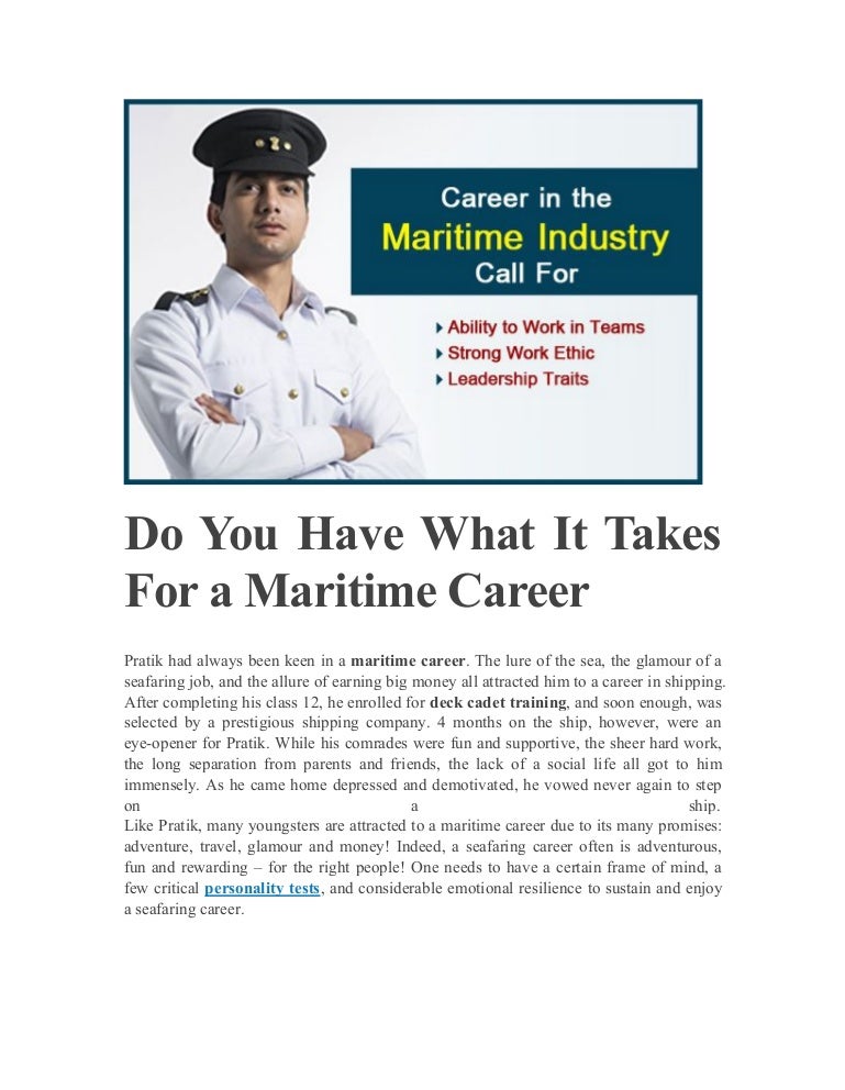 essay about maritime career