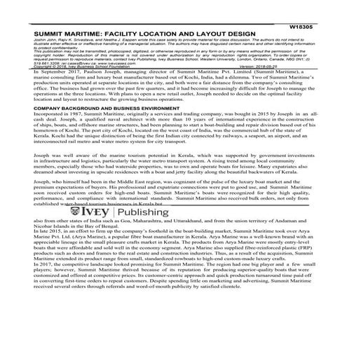 Maritime Facility Location and Layout Solution