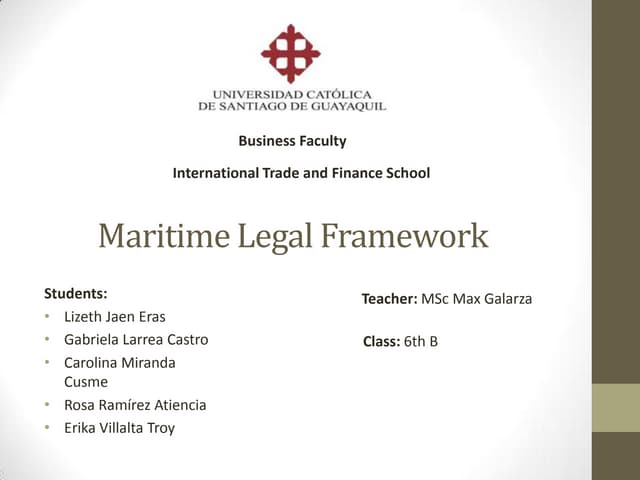 Maritime legal framework