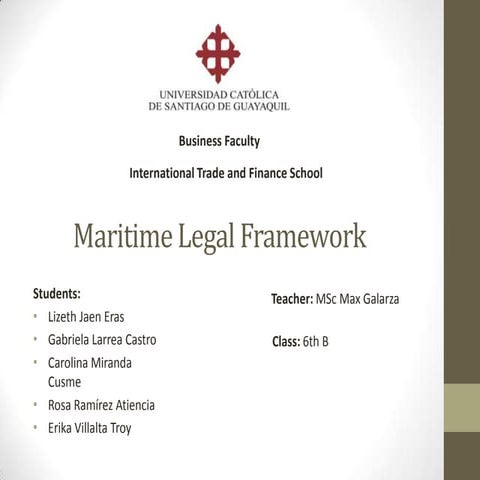 Maritime legal framework