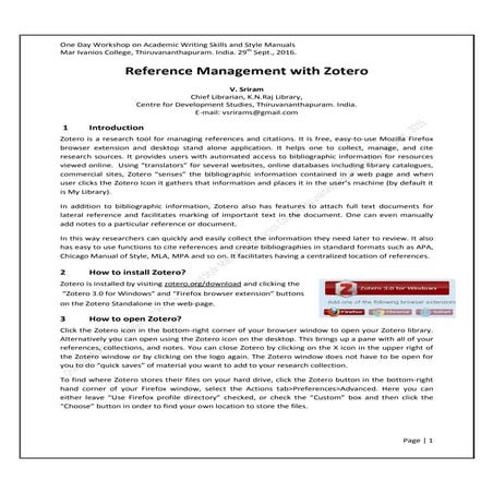 Reference Management with Zotero