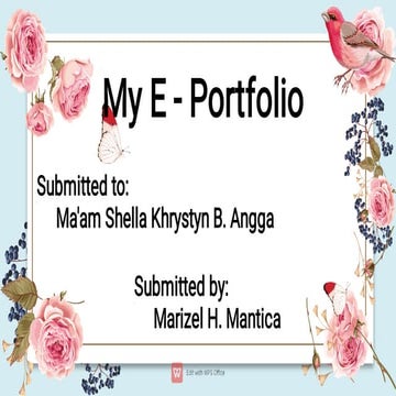 Marizel H. Mantica Beed 1f Understanding the Self