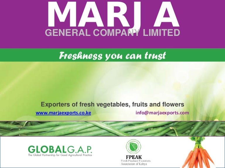 Fresh Fruits and Vegetables from Kenya