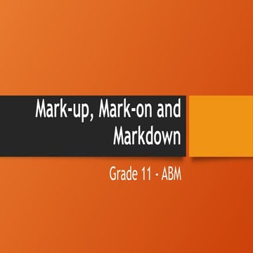 Mark-up, Mark-on and Markdown business.pptx