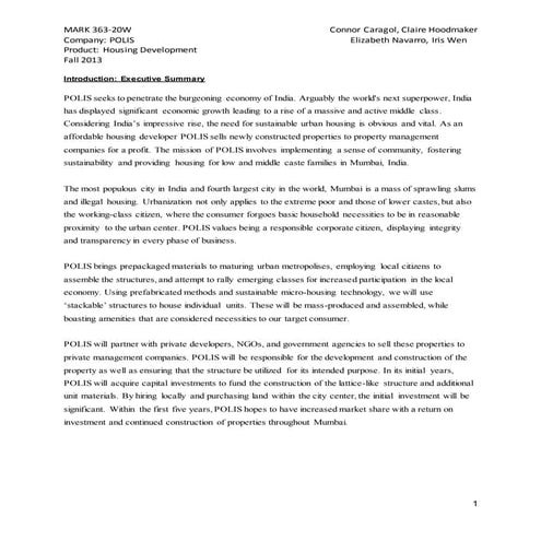 POLIS: Continuity of a Sustainable Community