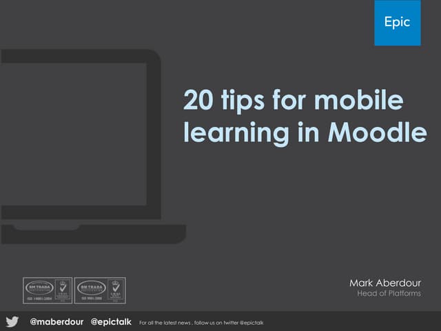 20 ideas for mobile learning in Moodle - Mark Aberdour