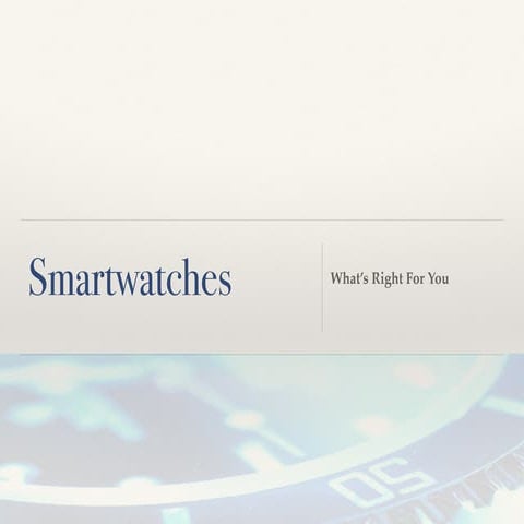 Smartwatches, Mark Cohen