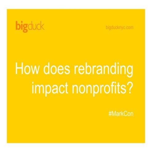 How does rebranding impact nonprofits?