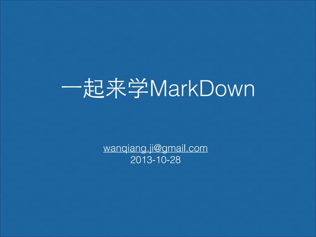 Let's learning Markdown