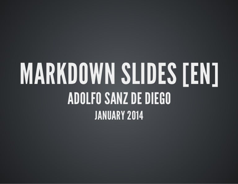 Markdown Slide