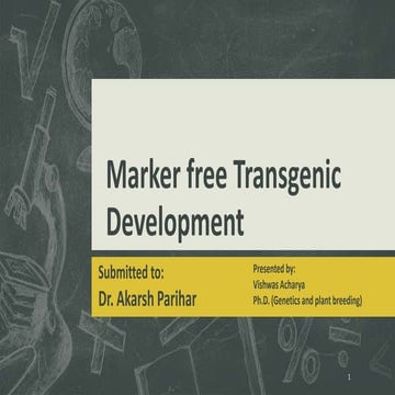 Marker free transgenic development